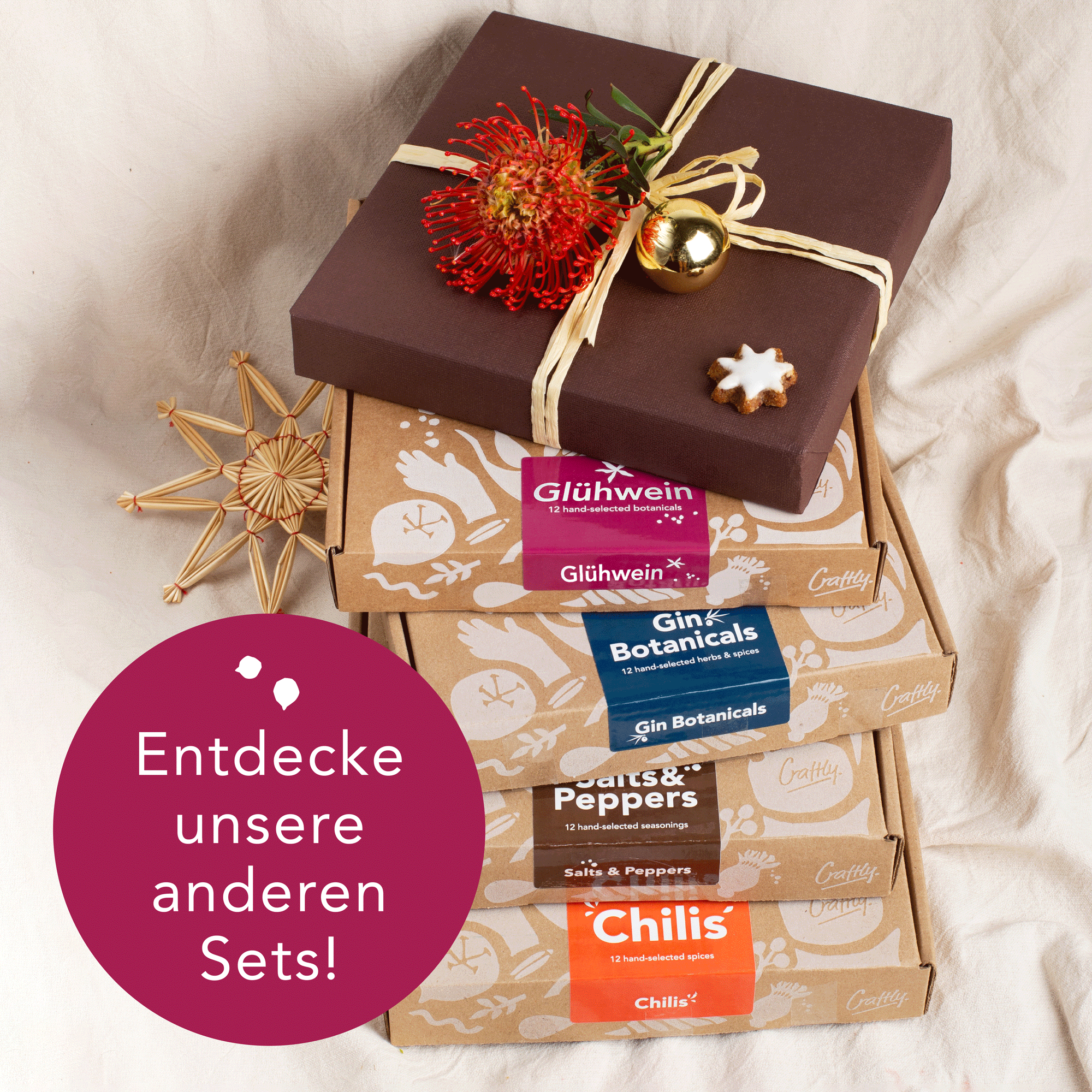 Craftly DIY Glühwein-Set | Gewürzmischung für gemütliche Herbst- und Winterabende – Perfekt für warmen Genuss