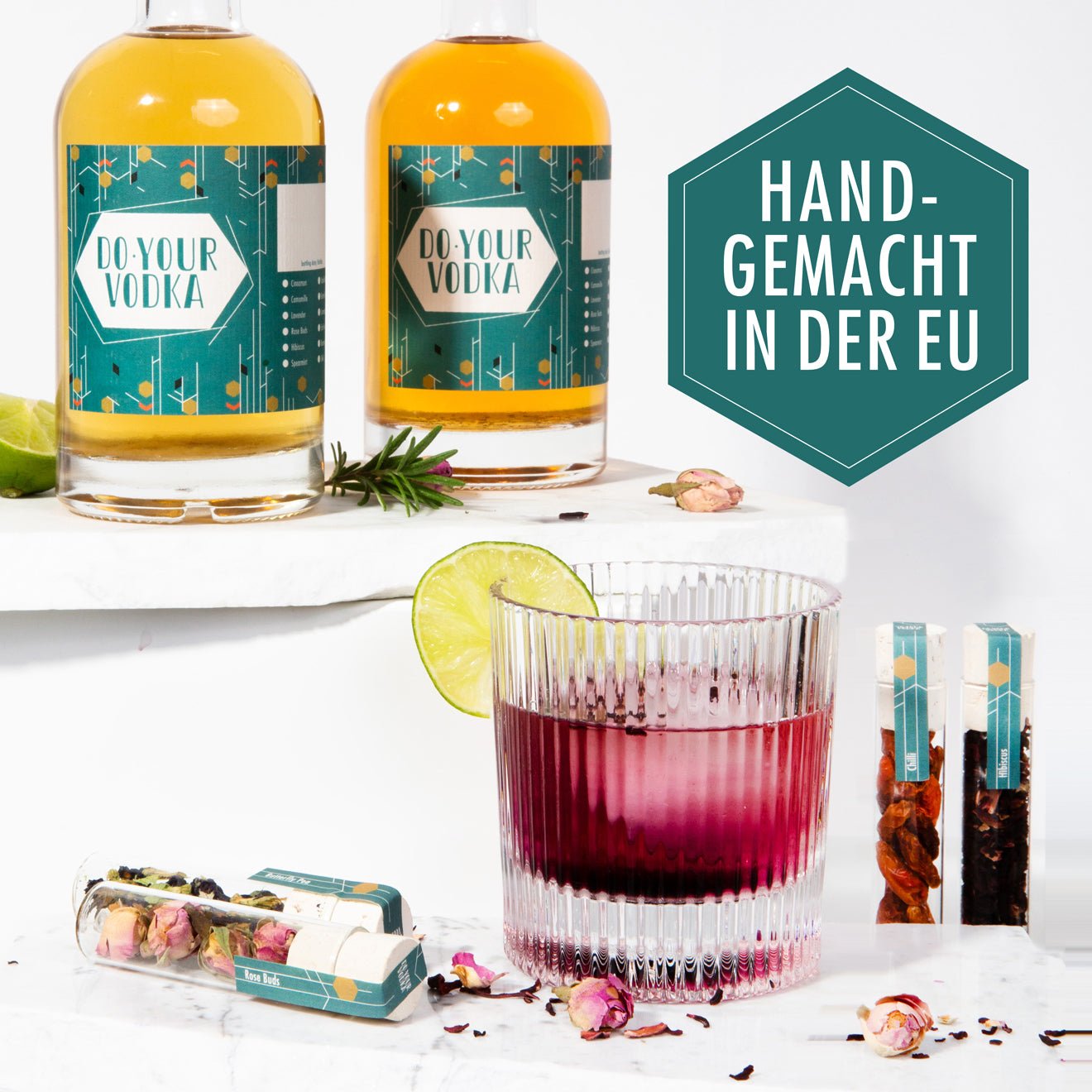 DO YOUR VODKA - DIY - Wodka - Infusionsset: Kreieren Sie einzigartige Cocktails mit 12 Botanicals und Zubehör - Craftly EU