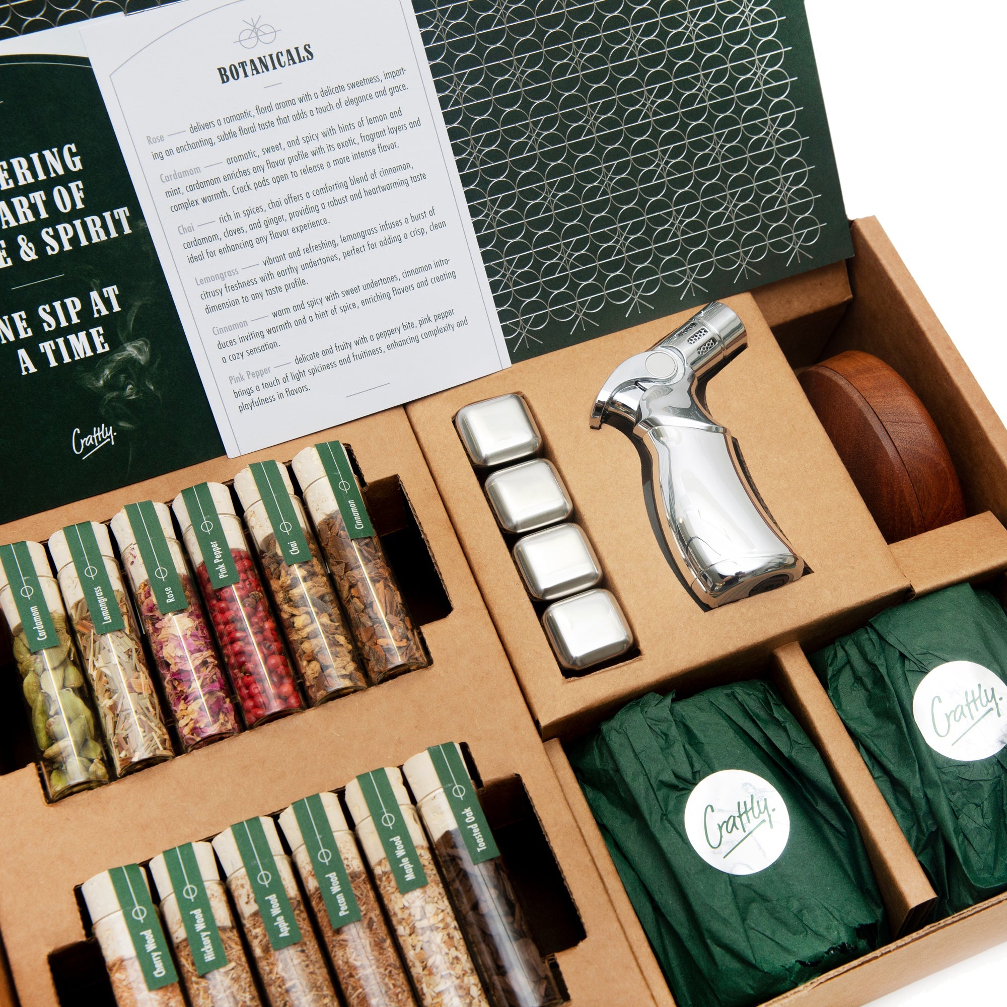 Whiskey Smoker Kit – DIY Whiskey - und Bourbon - Smoker - Set | Infusion mit reichhaltigen Raucharomen | Geschenk für Whiskey - Liebhaber und Hobby - Barkeeper - Craftly EU