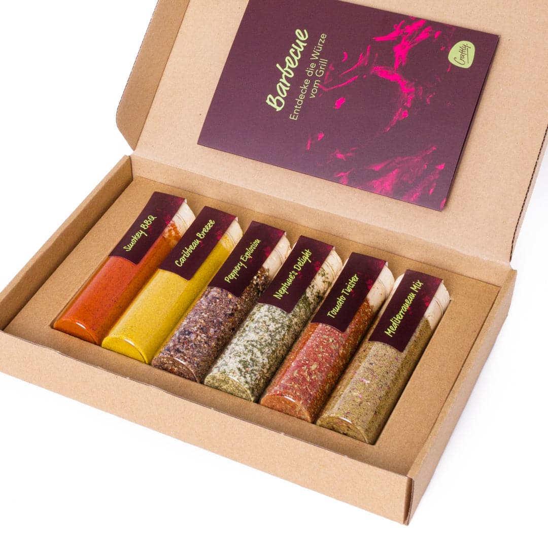 Craftly EXPLORE BBQ | Probier - Set mit 6 Premium - Gewürzmischungen | Perfekt für BBQ - Liebhaber, ideal für individuelle Rubs und Grillmarinaden - Craftly EU