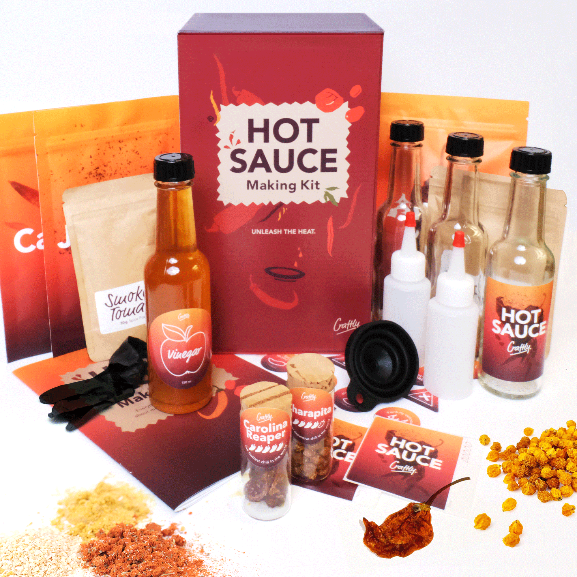 Craftly DO YOUR HOT SAUCE – Kreiere deine eigenen Hot Sauces mit 5 Premium-Chilis und aromatischen Gewürzmischungen