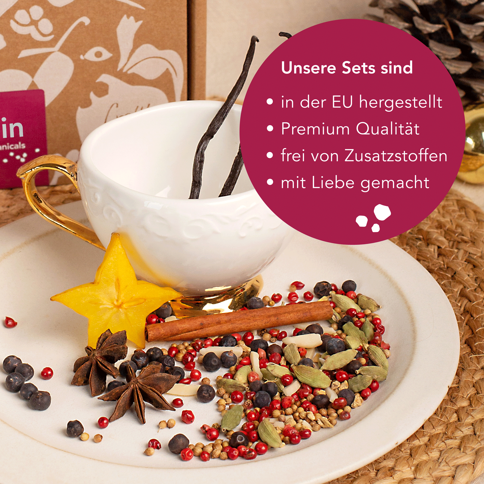 Craftly DIY Glühwein-Set | Gewürzmischung für gemütliche Herbst- und Winterabende – Perfekt für warmen Genuss