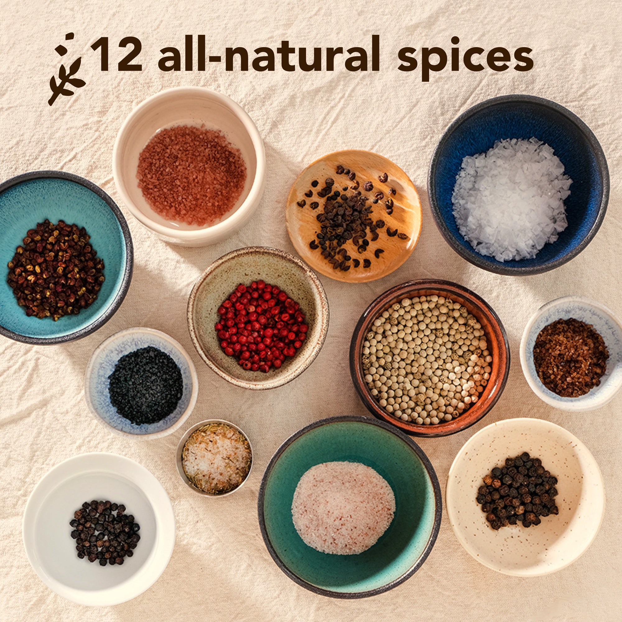 Craftly Salt &amp; Pepper Gift Box | Premium spice set for gourmets and hobby cooks | 6 salts &amp; 6 types of pepper for cooking and grilling 