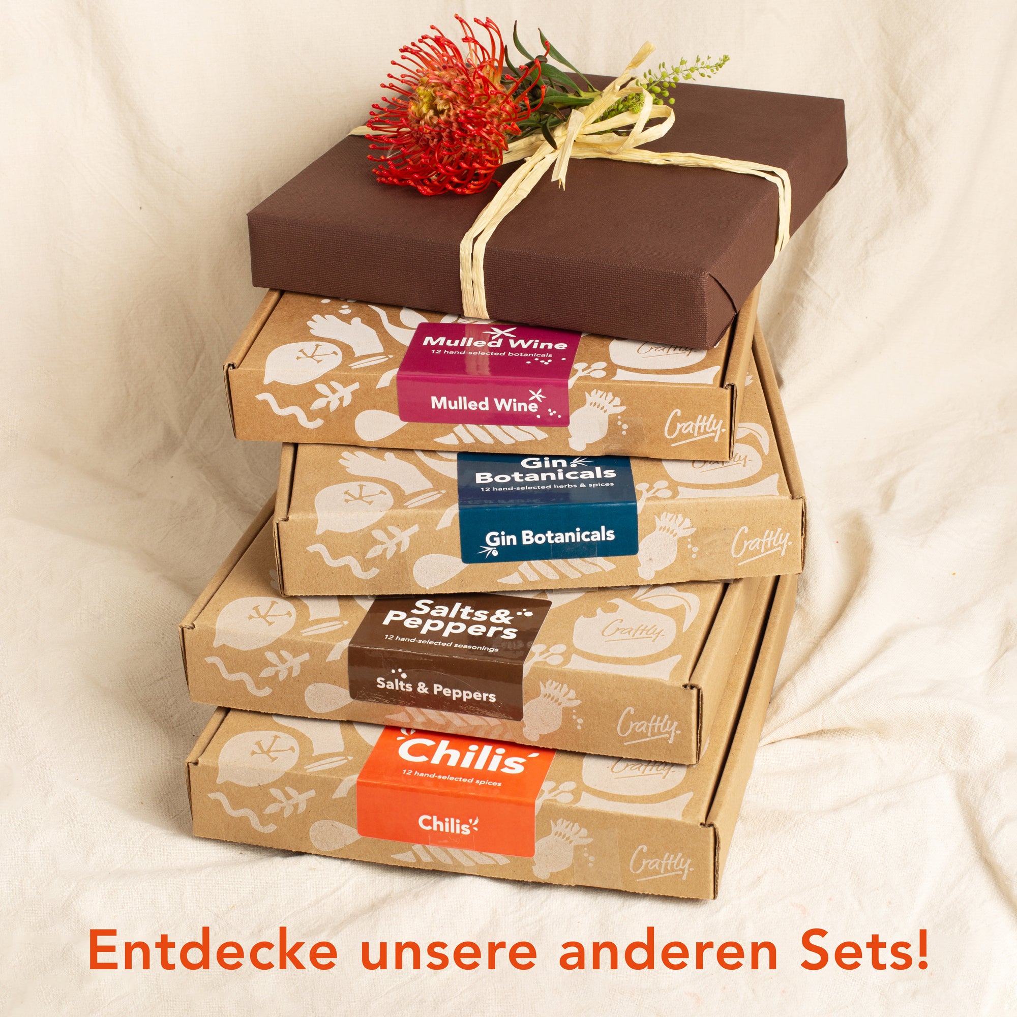 Craftly Chili-Gewürzbox – 12 Exklusive Chilisorten aus aller Welt, Scharfes Geschenk für Feinschmecker und Hobbyköche