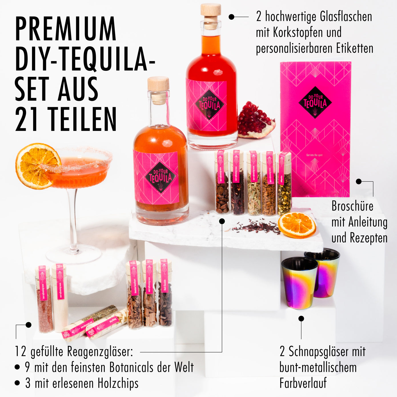 DO YOUR TEQUILA – DIY Tequila-Infusionsset: Kreiere einzigartige Tequila-Cocktails mit 12 Botanicals