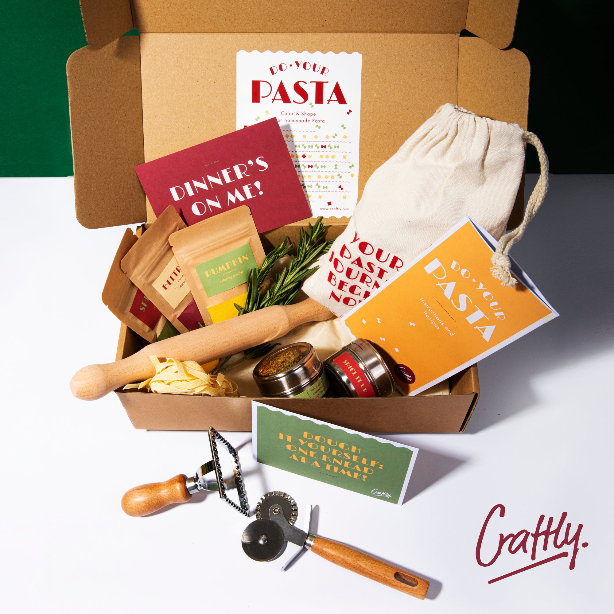 Craftly's Homemade Pasta Kit - Make your own delicious &amp; colorful pasta with our DIY cooking kit