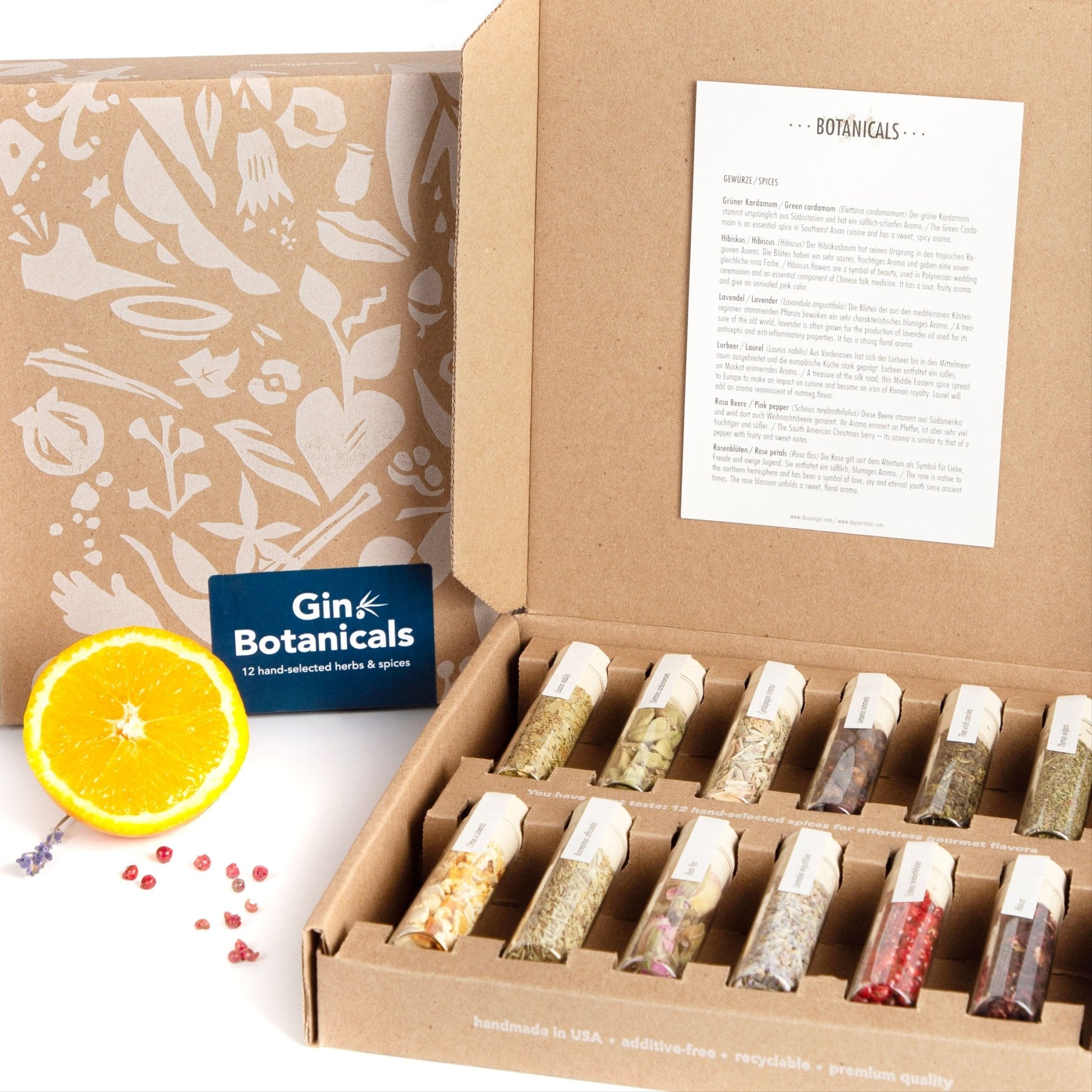 Gin Botanicals for Cocktails - DIY Gin Botanicals for Gin Making Kit - Craftly EU