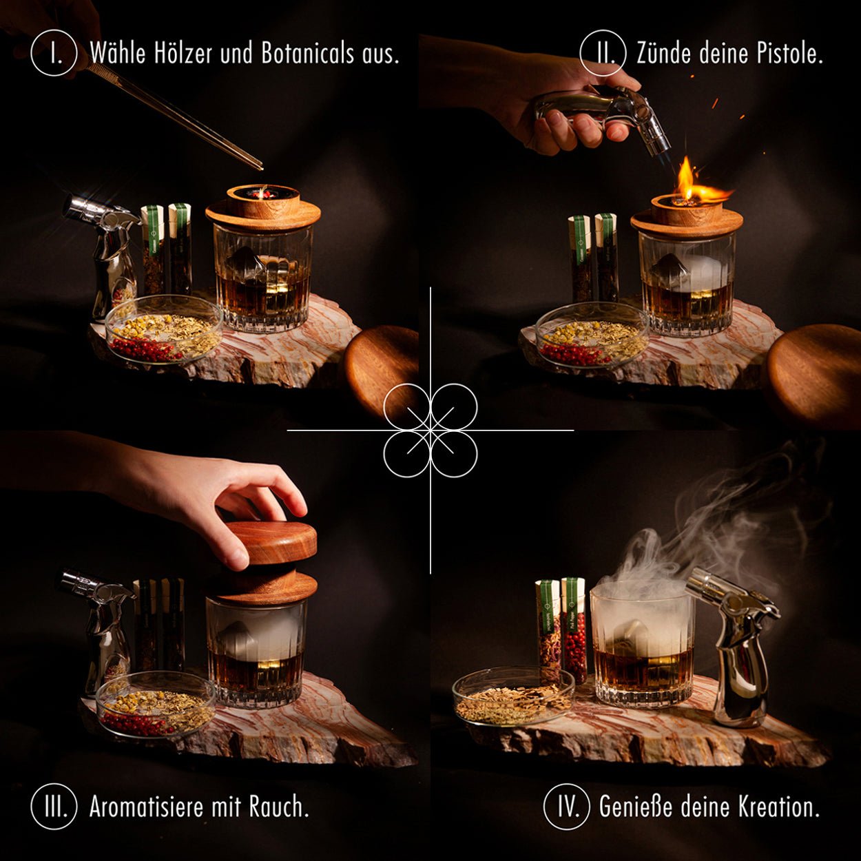 Whiskey Smoker Kit – DIY Whiskey - und Bourbon - Smoker - Set | Infusion mit reichhaltigen Raucharomen | Geschenk für Whiskey - Liebhaber und Hobby - Barkeeper - Craftly EU